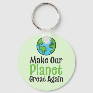 Planet Great Again 2,25" Basis-Button-Schlüsselanh Schlüsselanhänger