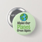 Planet Great Again Standard, 2¼ Zoll runder Knopf Button (Vorne & Hinten)