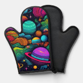 Planet-Hintergrund Ofenhandschuh (Vorderseite/Rückseite)