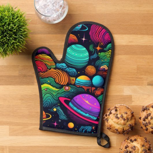 Planet-Hintergrund Ofenhandschuh (Oben unten)