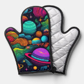 Planet-Hintergrund Ofenhandschuh (Vorderseite/Rückseite)