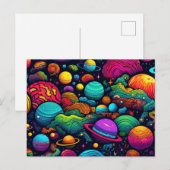 Planet-Hintergrund Postkarte (Vorne/Hinten)