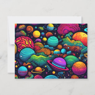 Planet-Hintergrund Postkarte