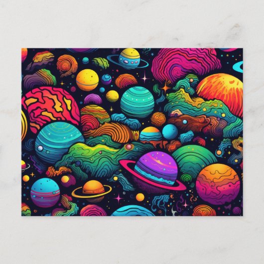 Planet-Hintergrund Postkarte (Vorderseite)