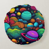 Planet-Hintergrund Rundes Kissen (Rückseite)