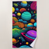 Planet-Hintergrund Strandtuch (Vorderseite)