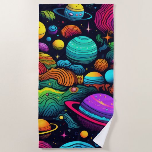 Planet-Hintergrund Strandtuch (Vorderseite)