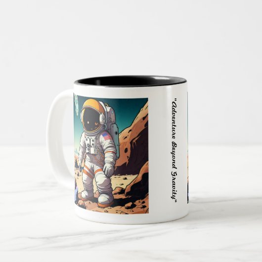 "Planet Hopper" Zweifarbige Tasse (Vorderseite Links)