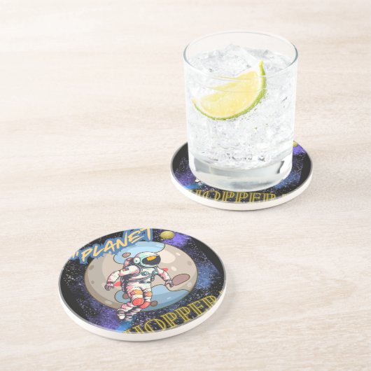 Planet-Hubschrauber Getränkeuntersetzer (Seite)