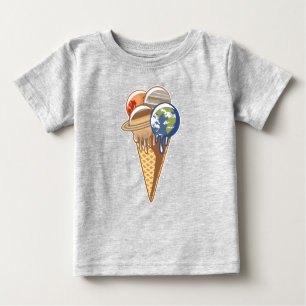 Planet Ice Creme Cone Funny Food Baby T-shirt