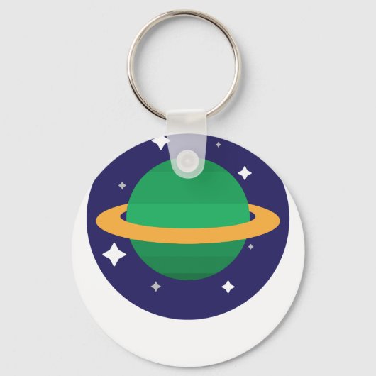 Planet im Weltraum Schlüsselanhänger (Vorderseite)