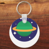 Planet im Weltraum Schlüsselanhänger (Vorderseite)