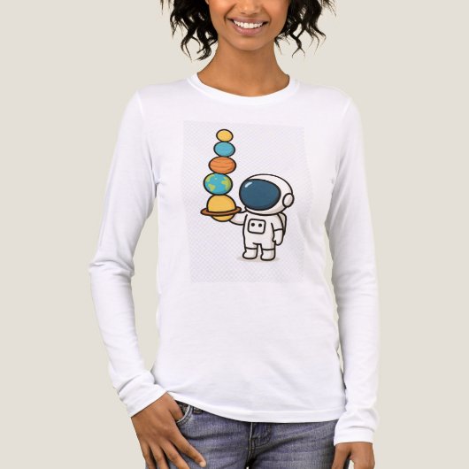 Planet Juggler - Kawaii Astronaut Hoodie Tri-Blend Shirt (Vorderseite)