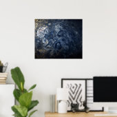Planet Jupiter Blues Blue White Juno Cam Swirling Poster (Heimbüro)