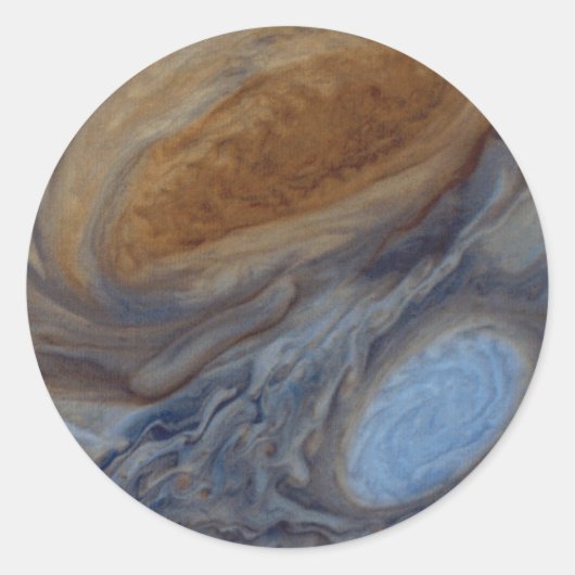 Planet Jupiter Großer Roter Platz Runder Aufkleber (Vorderseite)