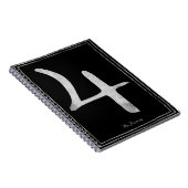 Planet Jupiter hat silberstyliertes Symbol Notizblock (Rechte Seite)