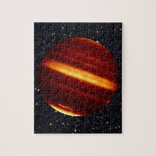 Planet Jupiter in Infrarot Light mit Starry Sky Puzzle (Vertikal)