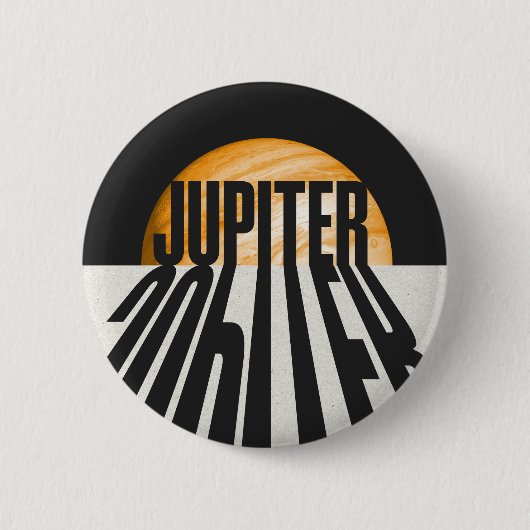 Planet Jupiter mit Schatten Button (Vorderseite)