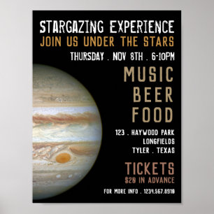 Planet Jupiter, Planetarium Eventwerbung Poster