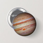 PLANET JUPITER - roter Stellenkopf auf Button (Vorne & Hinten)