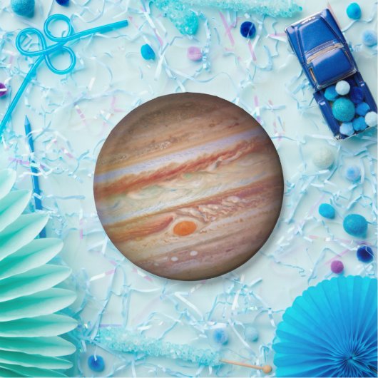 PLANET JUPITER - roter Stellenkopf auf Pappteller (Party)