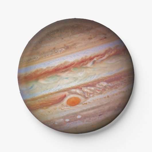 PLANET JUPITER - roter Stellenkopf auf Pappteller (Vorderseite)