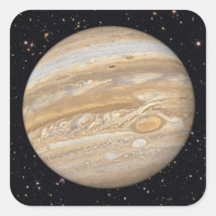 Planet Jupiter Starry Sky Quadratischer Aufkleber