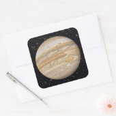 Planet Jupiter Starry Sky Quadratischer Aufkleber (Umschlag)