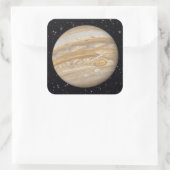 Planet Jupiter Starry Sky Quadratischer Aufkleber (Tasche)