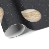 Planet Jupiter Starry Sky Wrapping Paper Geschenkpapier (Rolleneckpunkt)