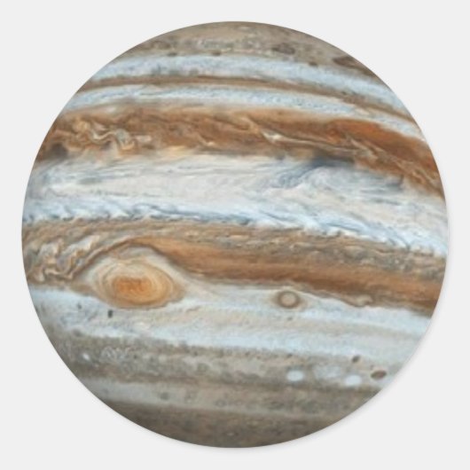 PLANET JUPITER-Sternhintergrund (Sonnensystem) ~ Runder Aufkleber (Vorderseite)