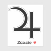 Planet Jupiter Symbol (schwarz) Aufkleber (Blatt)