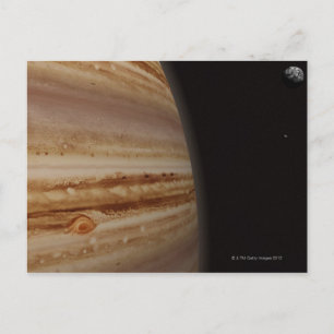 Planet Jupiter und Fernmond Postkarte