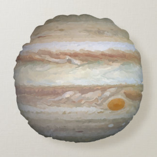 Planet Jupiter Wasserfarbe Rundkissen Rundes Kissen