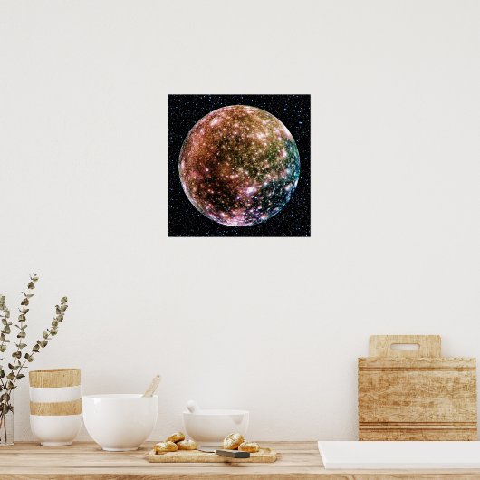 PLANET JUPITER'S MOON: CALLISTO (Star Background) Poster (Küche)
