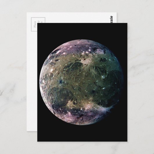 PLANET JUPITER'S MOON GANYMEDE (Sonnensystem) ~ Postkarte (Vorne/Hinten)