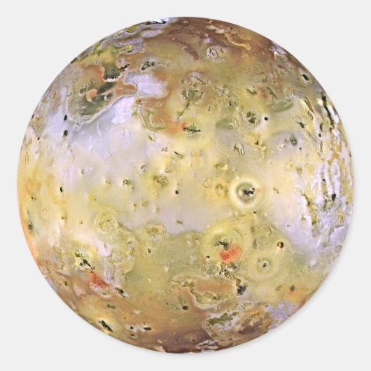 PLANET JUPITER'S MOON IO (Sonnensystem) ~ Runder Aufkleber (Vorderseite)
