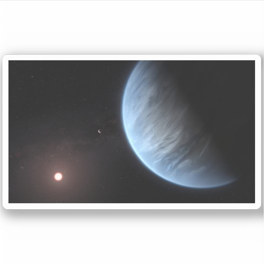 Planet K2-18b, Host Star und Begleitplanet. Aufkleber (Vorderseite)