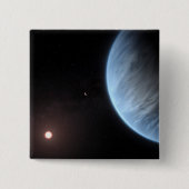 Planet K2-18b, Host Star und Begleitplanet. Button (Vorderseite)
