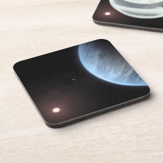 Planet K2-18b, Host Star und Begleitplanet. Getränkeuntersetzer (Linke Seite)