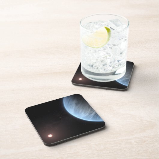 Planet K2-18b, Host Star und Begleitplanet. Getränkeuntersetzer (Rechte Seite)