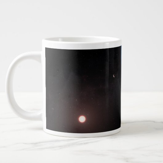 Planet K2-18b, Host Star und Begleitplanet. Jumbo-Tasse (Links)
