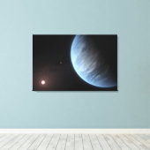 Planet K2-18b, Host Star und Begleitplanet. Leinwanddruck (Insitu (Holzboden))