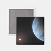 Planet K2-18b, Host Star und Begleitplanet. Magnet (Vorderseite/Rückseite)