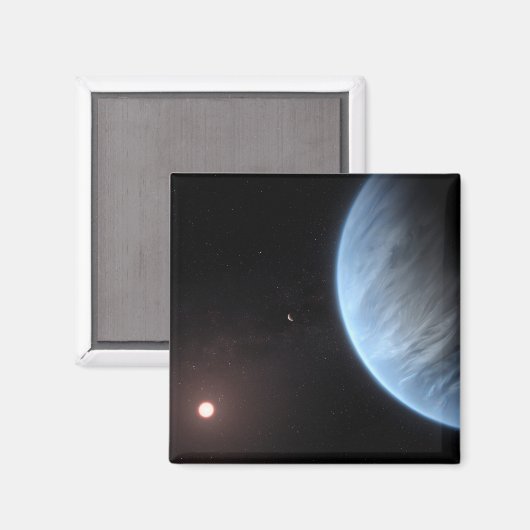 Planet K2-18b, Host Star und Begleitplanet. Magnet (Vorderseite/Rückseite)