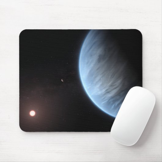 Planet K2-18b, Host Star und Begleitplanet. Mousepad (Mit Mouse)