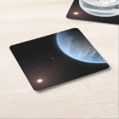 Planet K2-18b, Host Star und Begleitplanet. Rechteckiger Pappuntersetzer (angewinkelt)