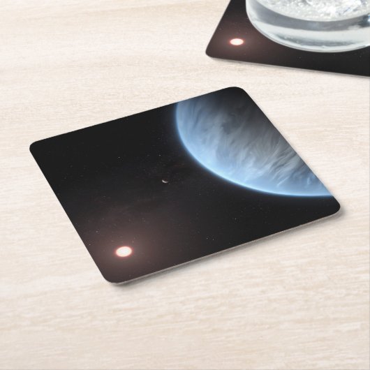 Planet K2-18b, Host Star und Begleitplanet. Rechteckiger Pappuntersetzer (angewinkelt)