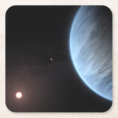 Planet K2-18b, Host Star und Begleitplanet. Rechteckiger Pappuntersetzer (Vorderseite)