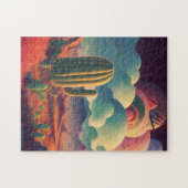 Planet-Kaktus-Weltraumpsychedelik Puzzle (Horizontal)